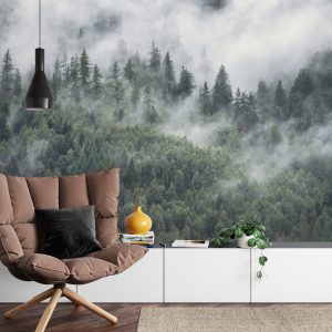 Papier Peint Forêt Dans La Brume Matinale – Image 4