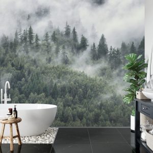 Papier Peint Forêt Dans La Brume Matinale – Image 5