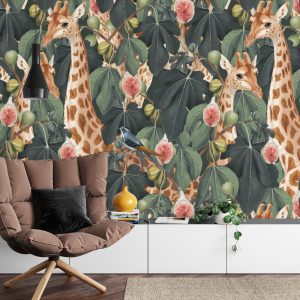 Papier Peint Girafes Au Milieu Des Feuilles – Image 4