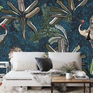 Papier Peint Grues Parmi Les Feuilles – Image 3