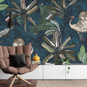 Papier Peint Grues Parmi Les Feuilles – Image 4