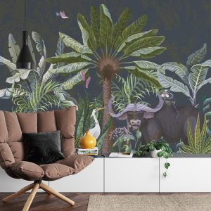 Papier Peint Animaux Au Milieu Des Palmiers Et Des Plantes – Image 4