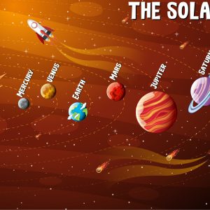 Papier Peint Système Solaire Orange – Image 1