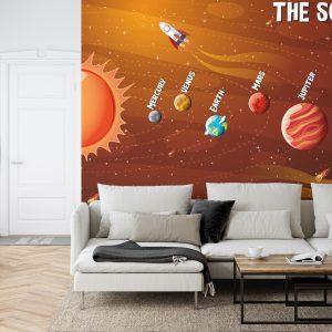 Papier Peint Système Solaire Orange – Image 6