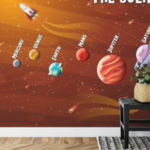 Papier Peint Système Solaire Orange – Image 7
