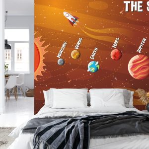 Papier Peint Système Solaire Orange – Image 8