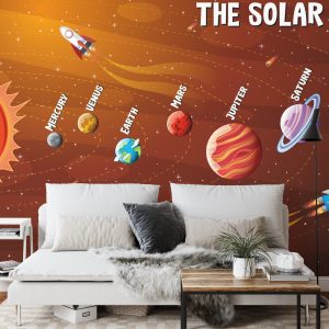 Papier Peint Système Solaire Orange – Image 3