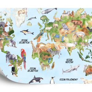 Papier Peint Carte Du Monde Aquarelle – Image 2