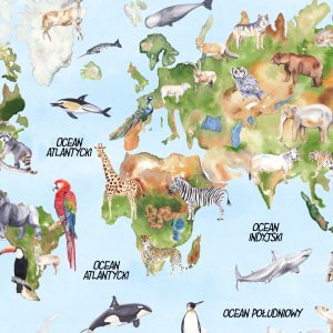 Papier Peint Carte Du Monde Aquarelle – Image 1