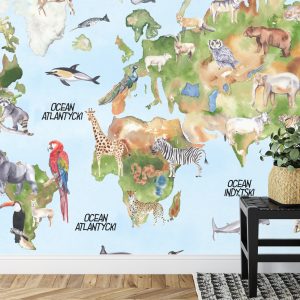 Papier Peint Carte Du Monde Aquarelle – Image 7