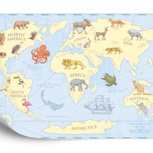 Papier Peint Carte Pour Enfants Vintage – Image 2