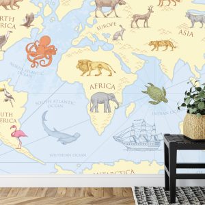 Papier Peint Carte Pour Enfants Vintage – Image 7