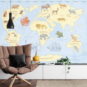 Papier Peint Carte Pour Enfants Vintage – Image 4