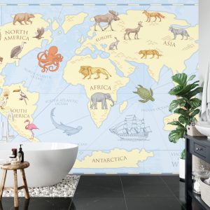 Papier Peint Carte Pour Enfants Vintage – Image 5