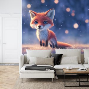 Papier Peint Woodland Fox In Winter Snow, Created With Ai, Artificial Intelligence – Image 6