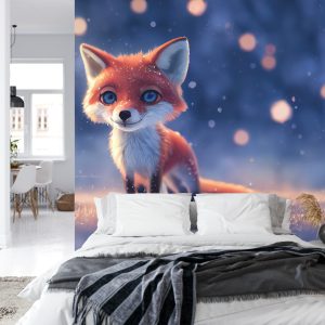 Papier Peint Woodland Fox In Winter Snow, Created With Ai, Artificial Intelligence – Image 8