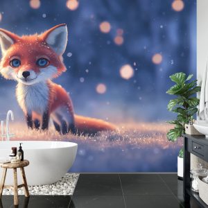 Papier Peint Woodland Fox In Winter Snow, Created With Ai, Artificial Intelligence – Image 5