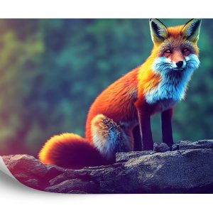Papier Peint Fox Sitting In The Woods With Weird Eyes – Image 2