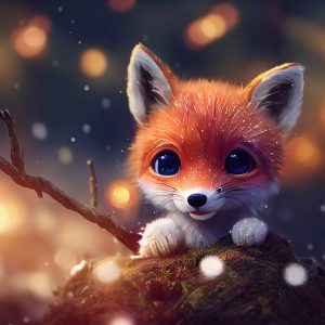 Papier Peint Red Fox Cub In The Snow – Image 1