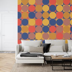 Papier Peint Retro Pattern, Geometric Colorful Abstract – Image 6