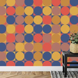 Papier Peint Retro Pattern, Geometric Colorful Abstract – Image 7