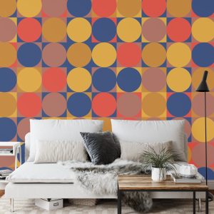 Papier Peint Retro Pattern, Geometric Colorful Abstract – Image 3