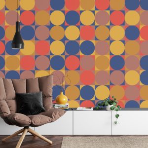 Papier Peint Retro Pattern, Geometric Colorful Abstract – Image 4