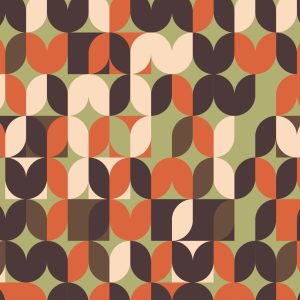 Papier Peint Retro Pattern, Geometric Colorful Abstract – Image 1