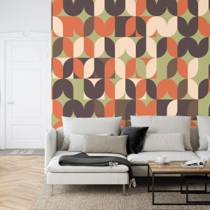 Papier Peint Retro Pattern, Geometric Colorful Abstract – Image 6