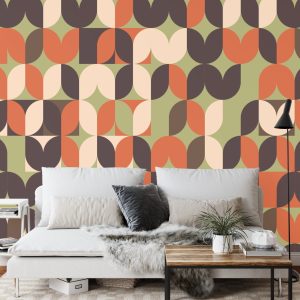 Papier Peint Retro Pattern, Geometric Colorful Abstract – Image 3