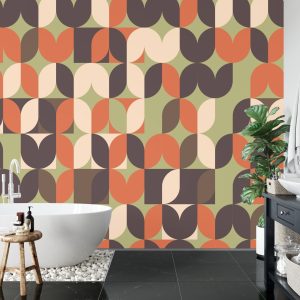 Papier Peint Retro Pattern, Geometric Colorful Abstract – Image 5