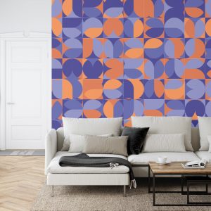Papier Peint Retro Pattern, Geometric Colorful Abstract – Image 6