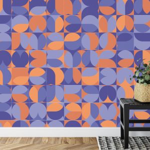 Papier Peint Retro Pattern, Geometric Colorful Abstract – Image 7