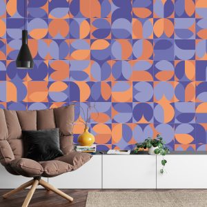 Papier Peint Retro Pattern, Geometric Colorful Abstract – Image 4