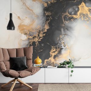 Papier Peint Marble Ink Abstract Art From Exquisite Original Painting For Abstract Background . Painting Was Painted Pattern Of Ombre Alcohol Ink . – Image 4