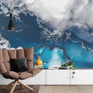 Papier Peint Marble Ink Abstract Art From Exquisite Original Painting For Abstract Background . Painting Was Painted Pattern Of Ombre Alcohol Ink . – Image 4