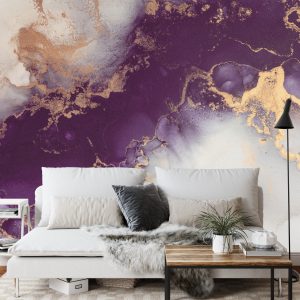 Papier Peint Marble Ink Abstract Art From Exquisite Original Painting For Abstract Background . Painting Was Painted Pattern Of Ombre Alcohol Ink . – Image 3