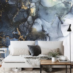 Papier Peint Marble Ink Abstract Art From Exquisite Original Painting For Abstract Background . Painting Was Painted Pattern Of Ombre Alcohol Ink . – Image 3