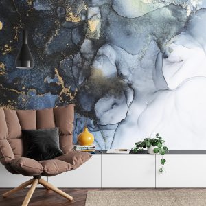 Papier Peint Marble Ink Abstract Art From Exquisite Original Painting For Abstract Background . Painting Was Painted Pattern Of Ombre Alcohol Ink . – Image 4