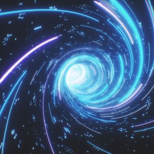 Papier Peint Flying Inside Digital Data Tunnel. Futuristic Abstract Background With Neon Rays. Concept For Big Data, Blockchain, Cryptocurreny, Internet, Hyperspace And Space Travel. 4K 3D Render – Image 1