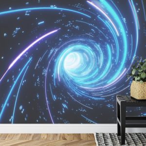 Papier Peint Flying Inside Digital Data Tunnel. Futuristic Abstract Background With Neon Rays. Concept For Big Data, Blockchain, Cryptocurreny, Internet, Hyperspace And Space Travel. 4K 3D Render – Image 7