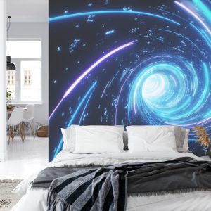 Papier Peint Flying Inside Digital Data Tunnel. Futuristic Abstract Background With Neon Rays. Concept For Big Data, Blockchain, Cryptocurreny, Internet, Hyperspace And Space Travel. 4K 3D Render – Image 8