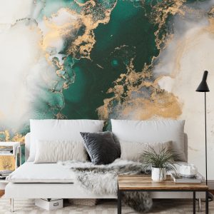 Papier Peint Marble Ink Abstract Art From Exquisite Original Painting For Abstract Background . Painting Was Painted Pattern Of Ombre Alcohol Ink . – Image 3