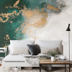 Papier Peint Marble Ink Abstract Art From Exquisite Original Painting For Abstract Background . Painting Was Painted Pattern Of Ombre Alcohol Ink . – Image 3