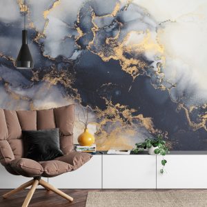 Papier Peint Marble Ink Abstract Art From Exquisite Original Painting For Abstract Background . Painting Was Painted Pattern Of Ombre Alcohol Ink . – Image 4