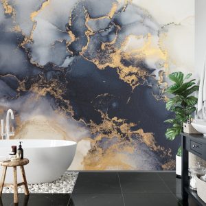 Papier Peint Marble Ink Abstract Art From Exquisite Original Painting For Abstract Background . Painting Was Painted Pattern Of Ombre Alcohol Ink . – Image 5