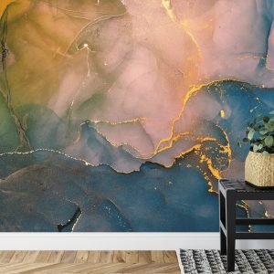 Papier Peint Alcohol Ink Colors Translucent. Abstract Multicolored Marble Texture Background. Design Wrapping Paper, Wallpaper. Mixing Acrylic Paints. Modern Fluid Art. Alcohol Ink Pattern – Image 7