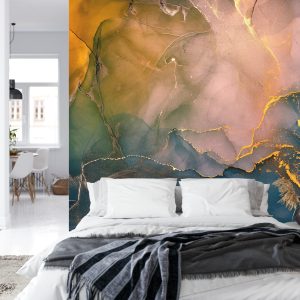 Papier Peint Alcohol Ink Colors Translucent. Abstract Multicolored Marble Texture Background. Design Wrapping Paper, Wallpaper. Mixing Acrylic Paints. Modern Fluid Art. Alcohol Ink Pattern – Image 8