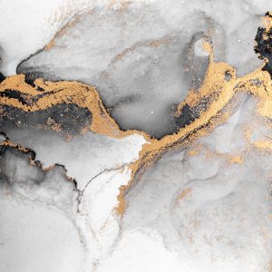 Papier Peint Black Gold Abstract Background Of Marble Liquid Ink Art Painting On Paper . Image Of Original Artwork Watercolor Alcohol Ink Paint On High Quality Paper Texture . – Image 1