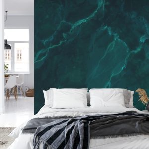 Papier Peint Dark Green Marble Texture Background With High Resolution, Top View Of Natural Tiles Stone In Luxury And Seamless Glitter Pattern. – Image 8